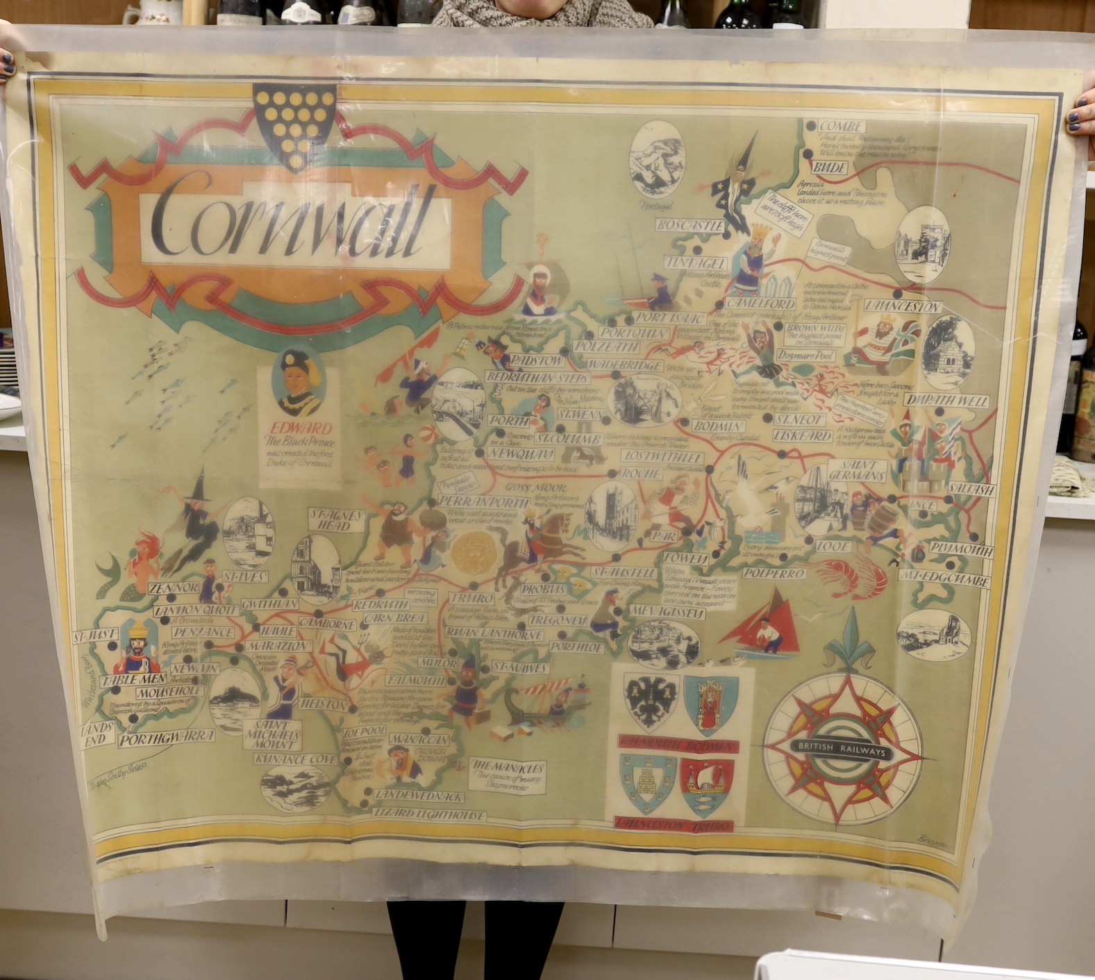 A British Rail travel poster, Cornwall, 101 x 124cm